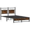 Smoked Oak Bed Frame 120x190 cm - Small Double, Durable Design