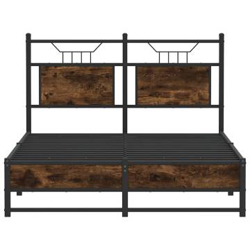 Smoked Oak Bed Frame 120x190 cm - Small Double, Durable Design