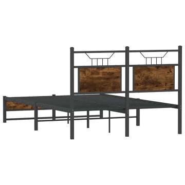 Smoked Oak Bed Frame 120x190 cm - Small Double, Durable Design