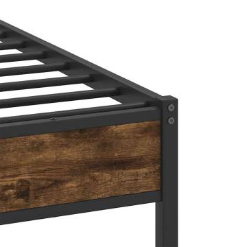 Smoked Oak Bed Frame 120x190 cm - Small Double, Durable Design