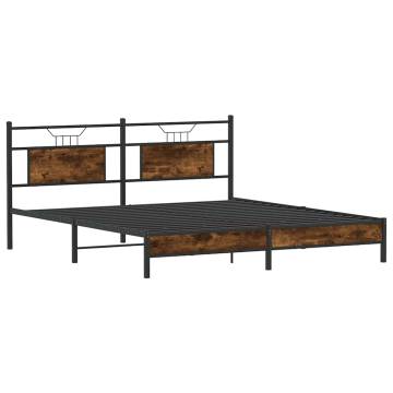 Smoked Oak Bed Frame 183x203 cm - Durable & Stylish Design