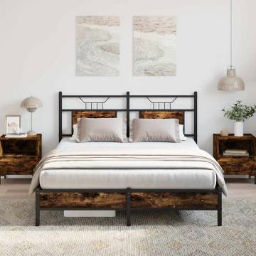 Smoked Oak Bed Frame 137x190 cm - Stylish & Durable Design