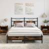  Bed Frame without Mattress Smoked Oak 137x190 cm Engineered Wood Colour smoked oak Size 137 x 190 cm Model with headboard & low footboard 