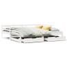 Stylish Daybed with Trundle & Drawers - White 80x200 cm