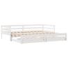 Stylish Daybed with Trundle & Drawers - White 80x200 cm