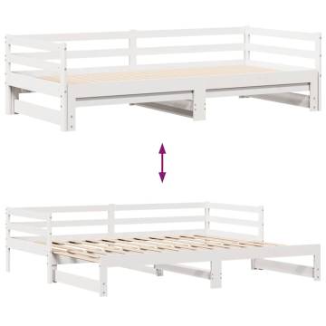 Stylish Daybed with Trundle & Drawers - White 80x200 cm