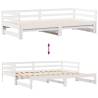 Stylish Daybed with Trundle & Drawers - White 80x200 cm