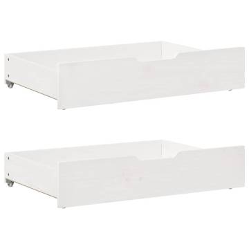 Stylish Daybed with Trundle & Drawers - White 80x200 cm