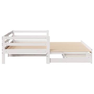 Stylish Daybed with Trundle & Drawers - White 80x200 cm