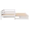 Stylish Daybed with Trundle & Drawers - White 80x200 cm