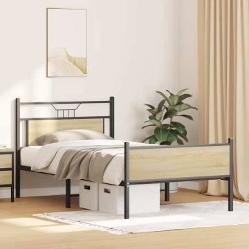 Sonoma Oak Bed Frame Without Mattress | 107x203 cm | HipoMarket