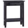 Elegant Black Console Table with Drawer - Solid Mahogany Design