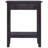 Elegant Black Console Table with Drawer - Solid Mahogany Design