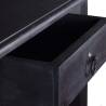 Elegant Black Console Table with Drawer - Solid Mahogany Design