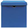 4 Pcs Blue Fabric Storage Boxes with Lids | HipoMarket