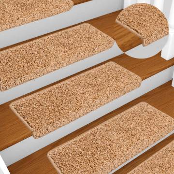 Beige Stair Mats 20 pcs - Non-slip, Washable & Decorative