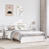  Bed Frame with Headboard without Mattress White 140x190 cm Colour white Size 140 x 190 cm 