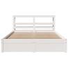 White Bed Frame with Headboard 140x190 cm - HipoMarket