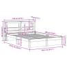 White Bed Frame with Headboard 140x190 cm - HipoMarket