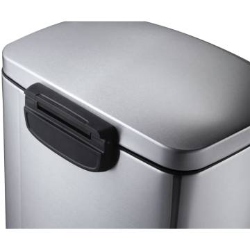 EKO Pedal Bin Della 50 L Matte Silver - Stylish Kitchen Waste Solution