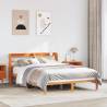 Bed Frame with Headboard in Wax Brown - 160x200 cm