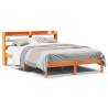 Bed Frame with Headboard in Wax Brown - 160x200 cm