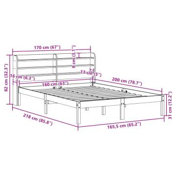 Bed Frame with Headboard in Wax Brown - 160x200 cm