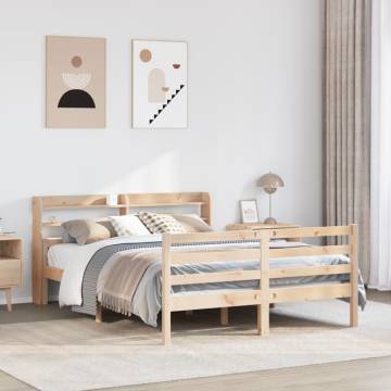 Wooden Bed Frame with Headboard 140x200 cm - Hipo Market