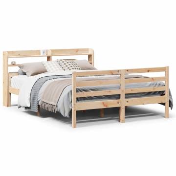 Wooden Bed Frame with Headboard 140x200 cm - Hipo Market