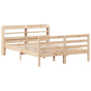 Wooden Bed Frame with Headboard 140x200 cm - Hipo Market