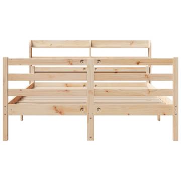 Wooden Bed Frame with Headboard 140x200 cm - Hipo Market