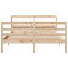 Wooden Bed Frame with Headboard 140x200 cm - Hipo Market