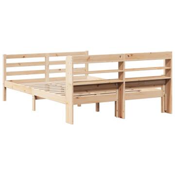 Wooden Bed Frame with Headboard 140x200 cm - Hipo Market