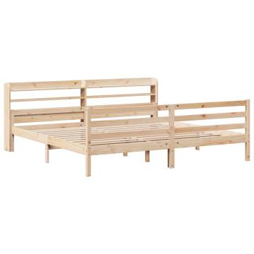 Wooden Bed Frame with Headboard 200x200 cm - Hipomarket UK