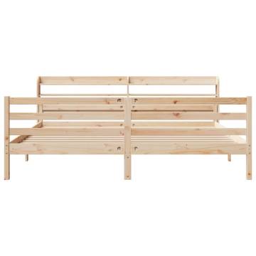 Wooden Bed Frame with Headboard 200x200 cm - Hipomarket UK