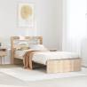  Bed Frame with Headboard without Mattress 75x190 cm Small Single Colour brown Size 75 x 190 cm 