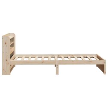 Wooden Bed Frame with Headboard 75x190 cm - Sleek & Sturdy