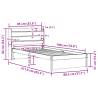 Wooden Bed Frame with Headboard 75x190 cm - Sleek & Sturdy