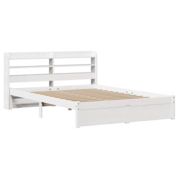 White Bed Frame with Headboard (160x200 cm) | Hipomarket