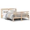 Stylish Wooden Bed Frame with Headboard - 140x190 cm