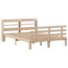 Stylish Wooden Bed Frame with Headboard - 140x190 cm