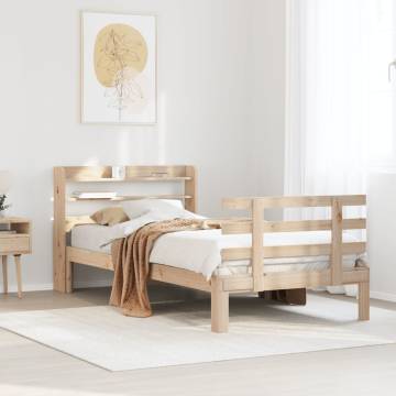 Stylish 90x200 cm Bed Frame with Headboard - No Mattress