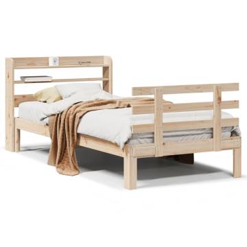 Stylish 90x200 cm Bed Frame with Headboard - No Mattress