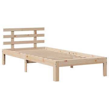 Stylish 90x200 cm Bed Frame with Headboard - No Mattress