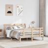 Wooden Bed Frame with Headboard - 140x200 cm | Hipo Market