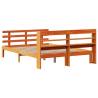 Wooden Bed Frame with Headboard - Wax Brown 120x200 cm