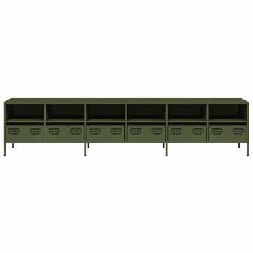 Olive Green TV Cabinet - 202x39x43.5 cm Cold-Rolled Steel