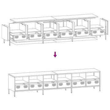 Olive Green TV Cabinet - 202x39x43.5 cm Cold-Rolled Steel