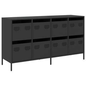 Stylish Black Sideboard 135x39 cm - Durable Cold-Rolled Steel