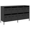 Stylish Black Sideboard 135x39 cm - Durable Cold-Rolled Steel